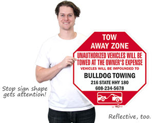 custom tow away zone sign