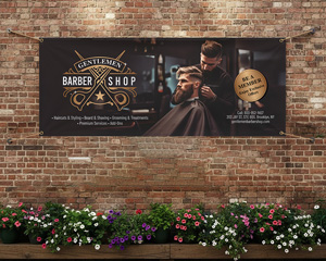 Custom Vinyl Banner Barber shop