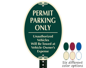 Decorative parking permit signs