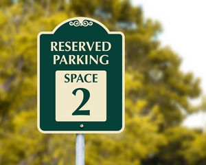Decorative parking space signs