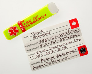 Emergency Information Hard Hat Label