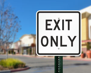 Exit only sign