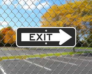 Exit sign for parking lot