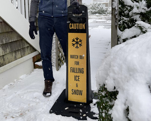 Falling ice and snow sign