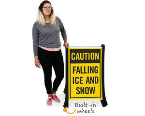 Falling ice and snow warning sign