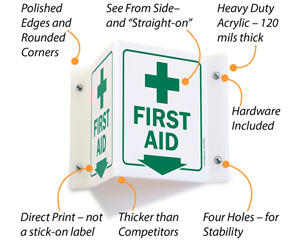 First Aid Projecting Sign
