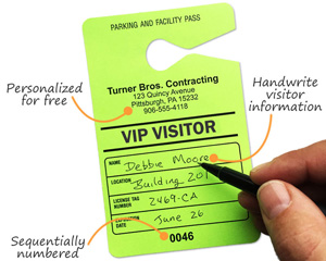 Daily Parking Pass in Fluorescent Colors