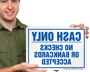 Cash Only Inverted Label