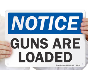 Warning Gun Registration Sign