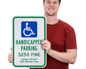 Handicapped Parking Fine Sign