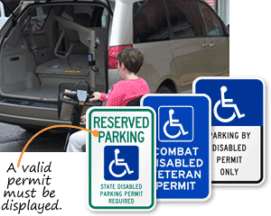 Handicapped Permit Required Signs