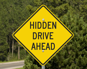 Hidden drive sign
