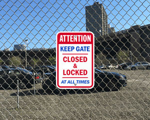 Keep gate closed and locked sign