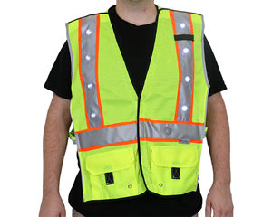Fuloon 16 LED Light Up Safety Visibility Vest With Reflective Stripes