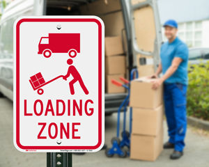 Loading unloading zone signs