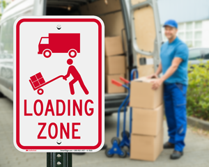 loading unloading zone signs area zones signage myparkingsign parking access areas unwanted clearly blocked parked vehicles should