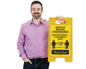 Social Distancing FLoorboss Signs for Pools