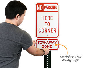 Modular tow away sign