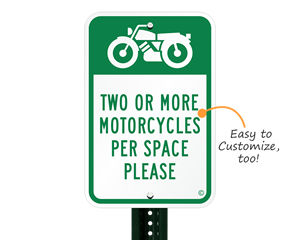 Motorcycle parking sign