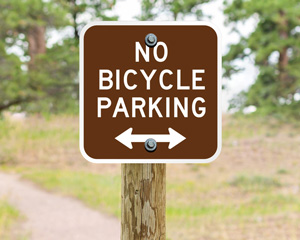 Bicycle Campground Parking Signs