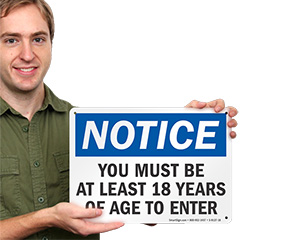 You Must Be 21 To Enter Signs