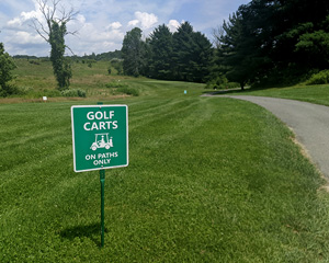 No golf carts sign