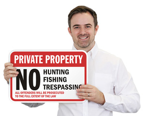 Designer No Hunting Sign