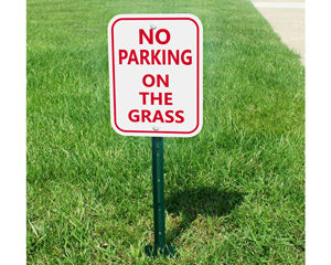 PL-116 No Parking on the grass Sign Plastic outdoor sign. 