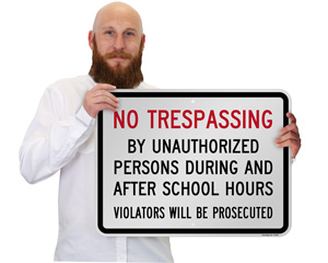 Posted No Trespassing Voilators Sign