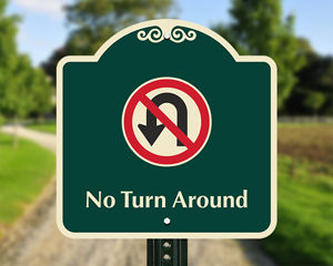 no u turn sign