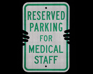 funny parking sign nurse
