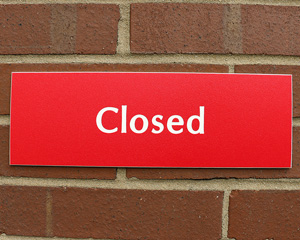 Closed Door Sign