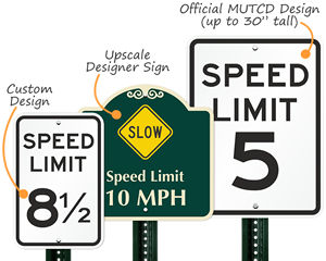 Parking lot speed limit signs