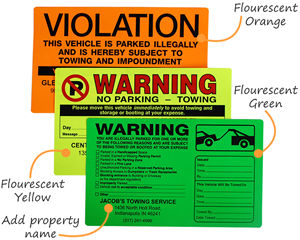 Illegal parking stickers
