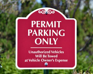 Parking permit signs