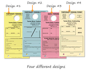 Personalized Temporary Parking Hang Tags - with Tear-Off Stub
