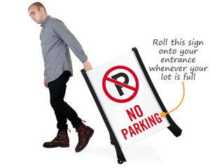 Portable no parking sign
