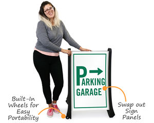 Portable parking garage sign