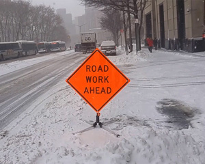 Road Work Ahead Sign