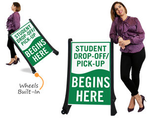 Large drop off signs
