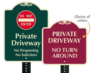 Private driveway signs