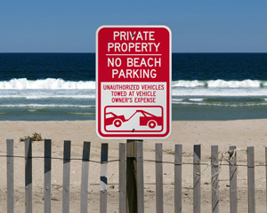 Private Property - No Beach Parking Sign
