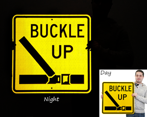 buckle up sign
