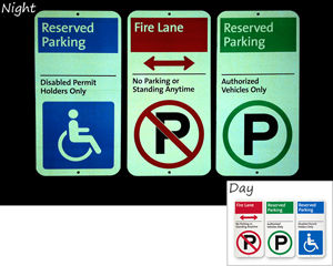 Reflective parking signs