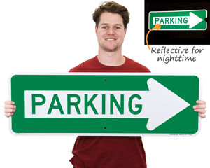 Parking arrow sign