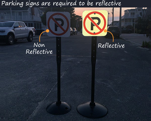 Reflective parking signs