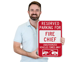 Fire Department Reserved Parking Signs - by Title