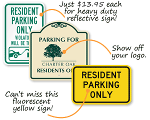 parking resident signs