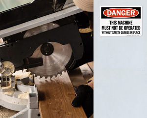 Danger Keep Guards In Place Sign