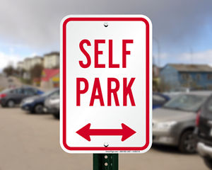 Self-park signs